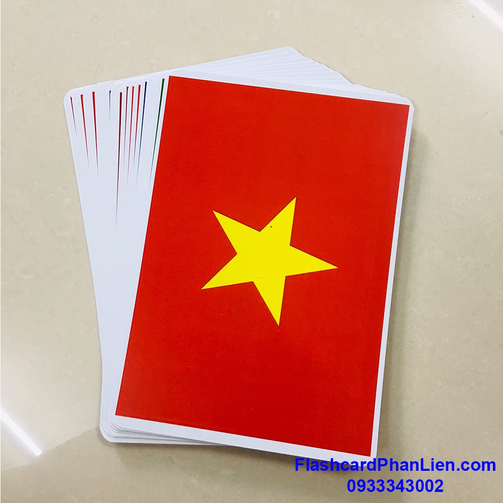 thẻ học thông minh 20 cờ các nước nổi tiêng trên thế giới flashcard kiêm sách bìa cứng