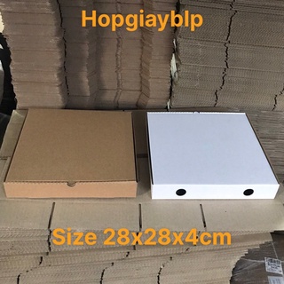 Combo 20 hộp carton đựng bánh pizza size 28x28x4cm