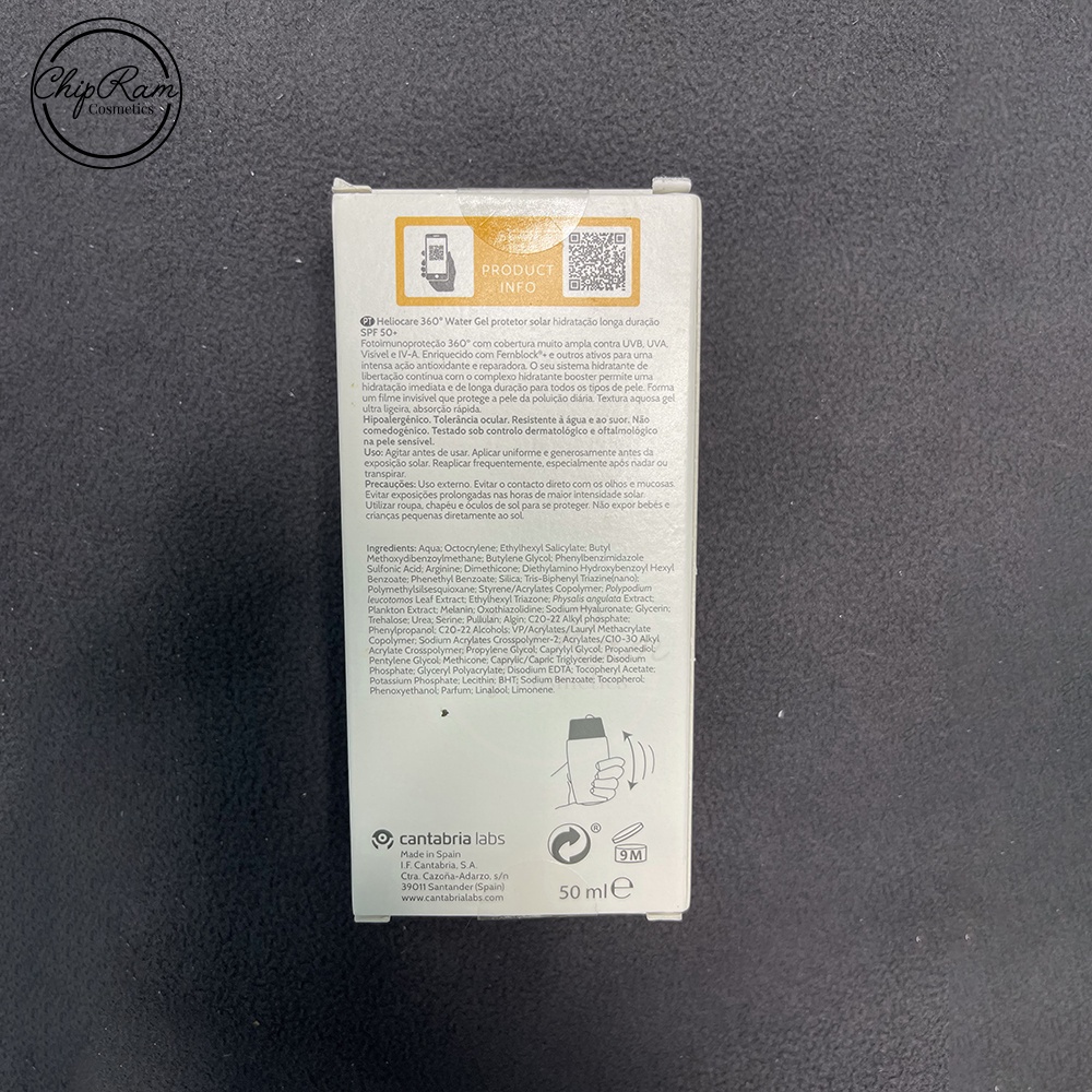 Kem chống nắng Heliocare 360 Water Gel SPF 50 chống tia uv và chống nước 50ml