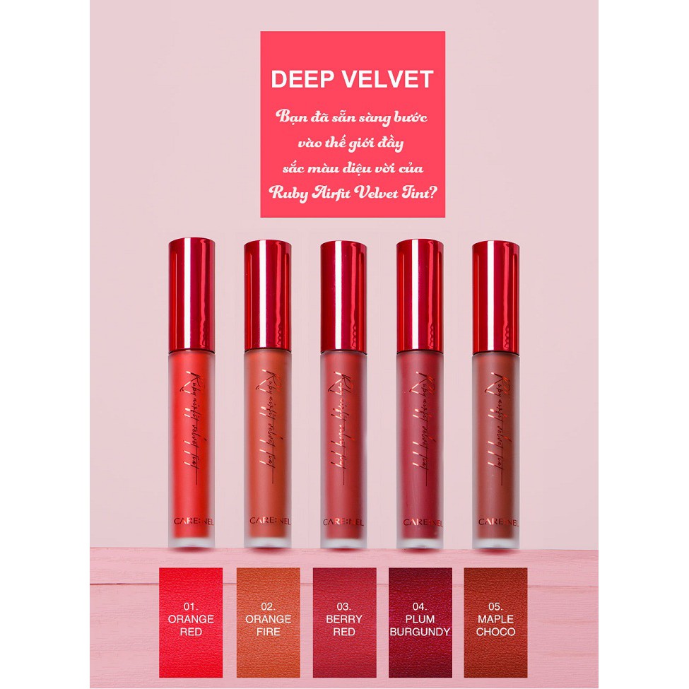 Son Kem Lì Care:nel Ruby Airfit Velvet Tint 4,5g | Thế Giới Skin Care