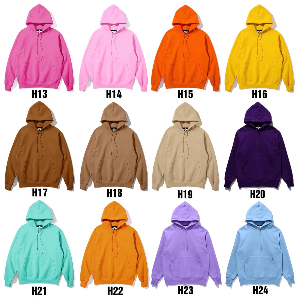 Áo Hoodie unisex 2T Store Bst màu sắc H13 đến H24 - Áo khoác nỉ chui đầu nữ nón 2 lớp dày dặn chất lượng đẹp