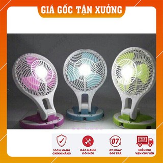 Quạt sạc tích điện gấp gọn có đèn mini fan