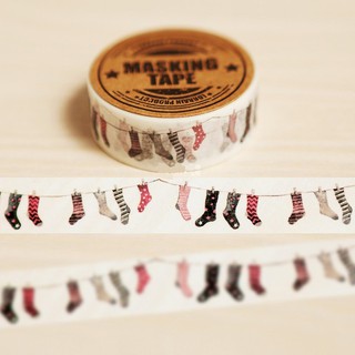Băng keo trang trí 1.5cm x 7m, socks washi tape/ masking tape