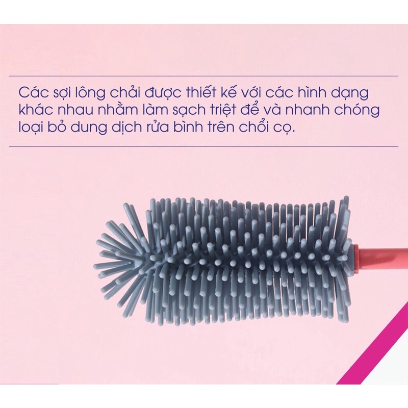 Cọ bình sữa silicon 2 chi tiết