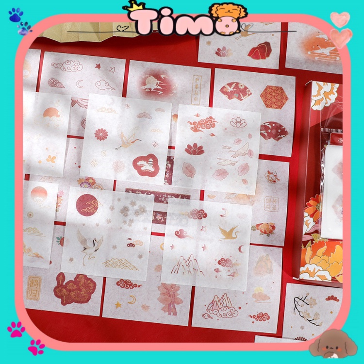Miếng sticker cổ trang bán lẻ 10 tấm trang trí dán sổ tay decor nhật ký ST1COTRANG6T
