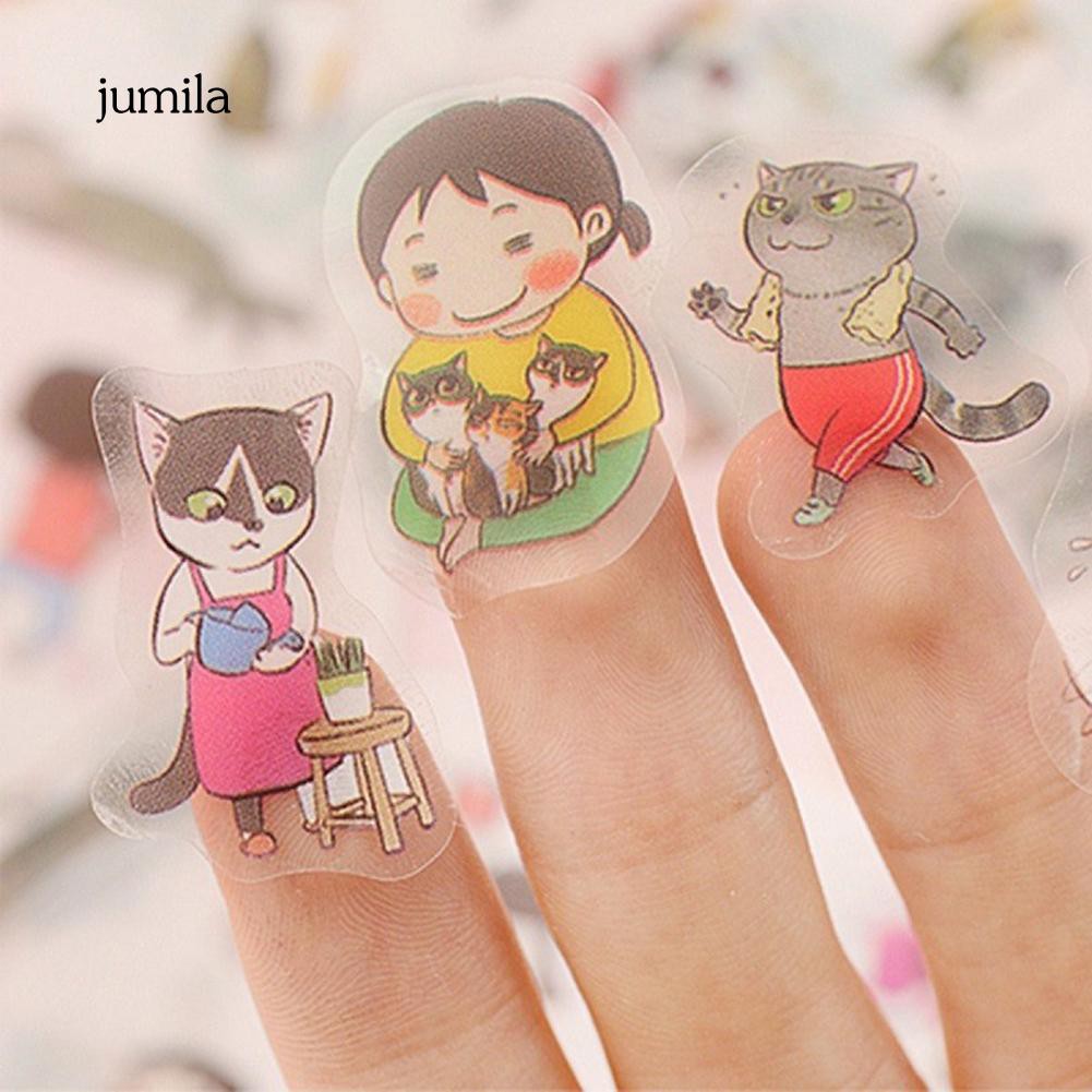 Set 6 tấm hình dán trang trí nhật ký hình về mèo đáng yêu