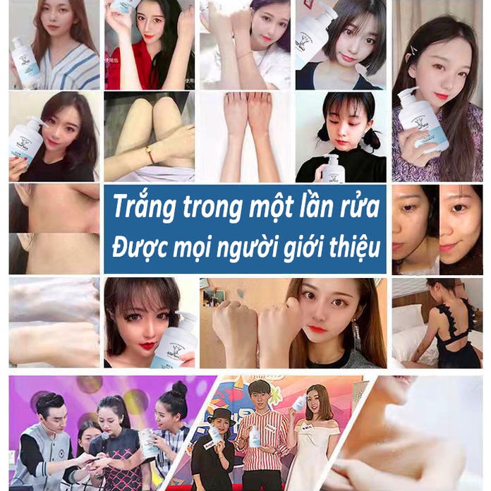Sữa tắm trắng da toàn thân 800ml Tẩy tế bào chết làm trắng nhanh Sữa tắm Dê Care Sữa tắm trắng da Giúp Dưỡng Ẩm Sáng
