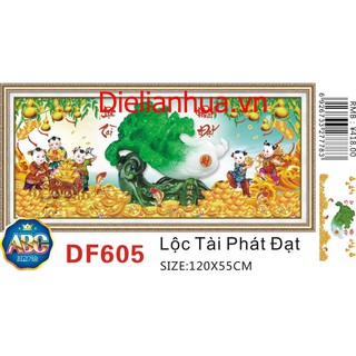 Tranh đính đá Lộc Tài Phát Đạt DF605 (120x55cm) chưa đính