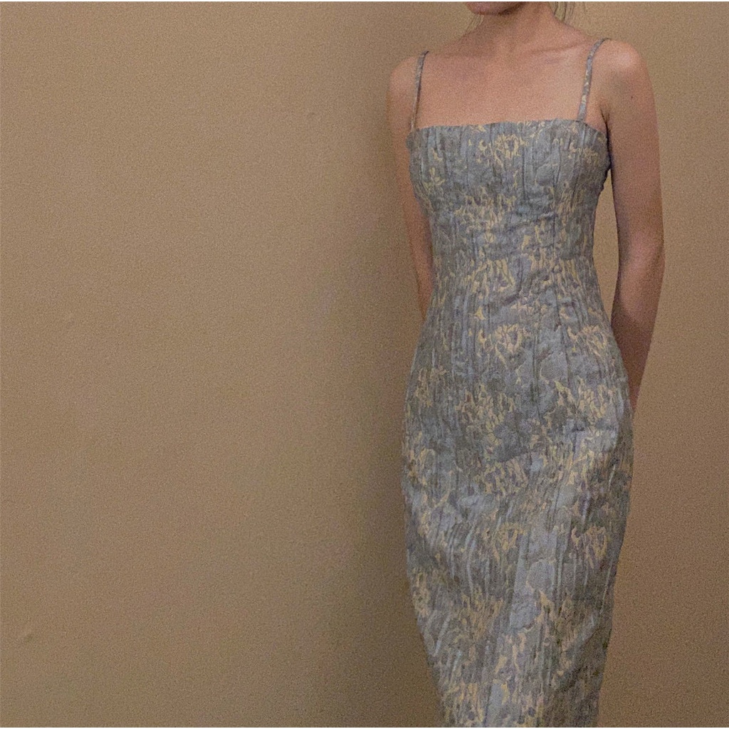 Đầm Hai Dây Dáng Ôm Phong Cách Pháp Cổ Điển Thời Trang Mùa Hè Hàng Mới Dành Cho Bạn Nữ 2022