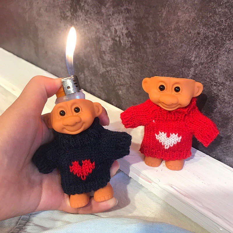 Vỏ bọc bật lửa bằng silicon hình búp bê troll phong cách vintage dễ thương ngộ nghĩnh