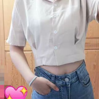 (HÀNG ORDER) Áo croptop cổ sơ mi kèm ảnh thật
