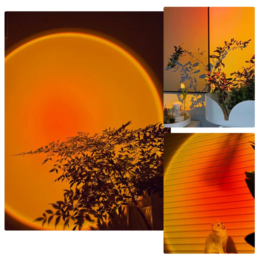 Sunset Projection Lamp Sunset Lamp LED Light Romantic Visual Night Light for Living Room USB Charging