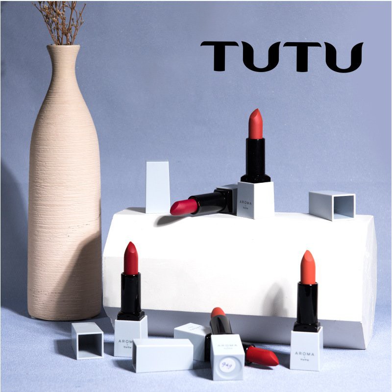 Son Thỏi Siêu Lì Mịn Môi TUTU AROMA Little Blue Lipstick- Thỏi Vuông