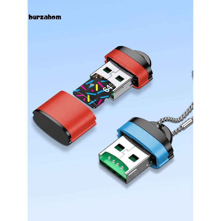 Đầu Đọc Thẻ Nhớ Usb Tf Thiết Kế Nhỏ Gọn Chống Rỉ Sét Có Móc Treo Tiện Dụng