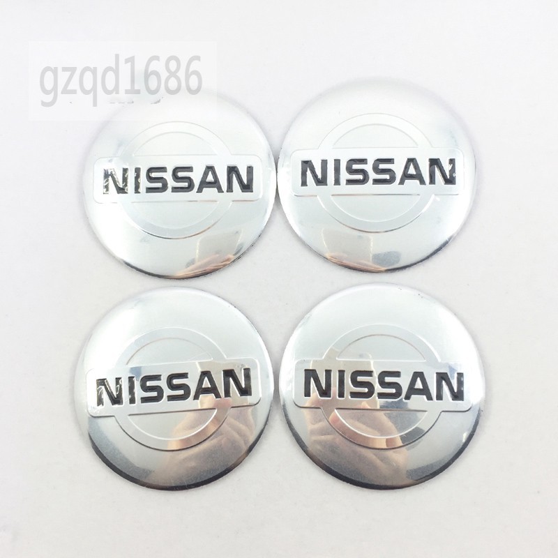 Bộ 4 miếng sticker họa tiết huy hiệu NISSAN 56mm dán bánh xe cho xe Nissan