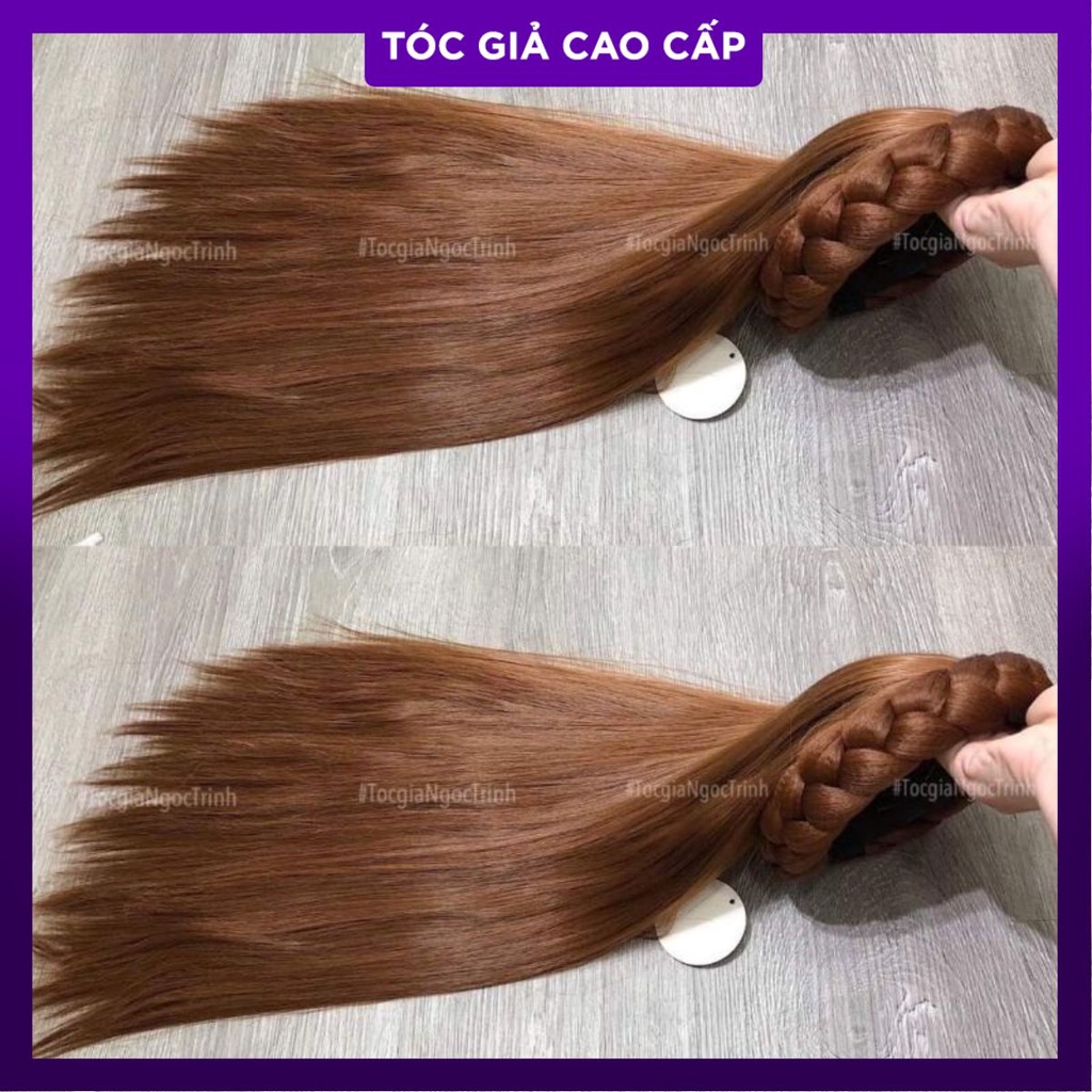 tóc giả nữa đầu đính cài bính thẳng