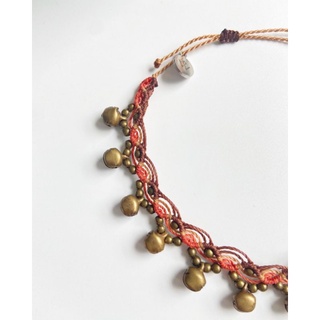 [Whiteline] Vòng chân Macrame with bells tone Đất (có size Tay)