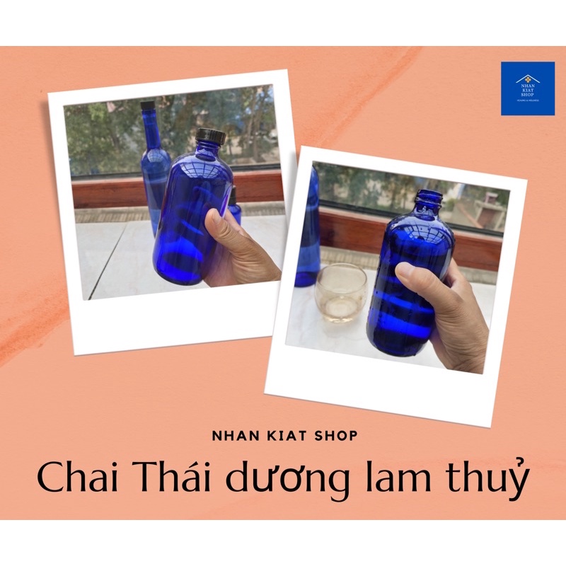 Chai thuỷ tinh thái dương lam thuỷ