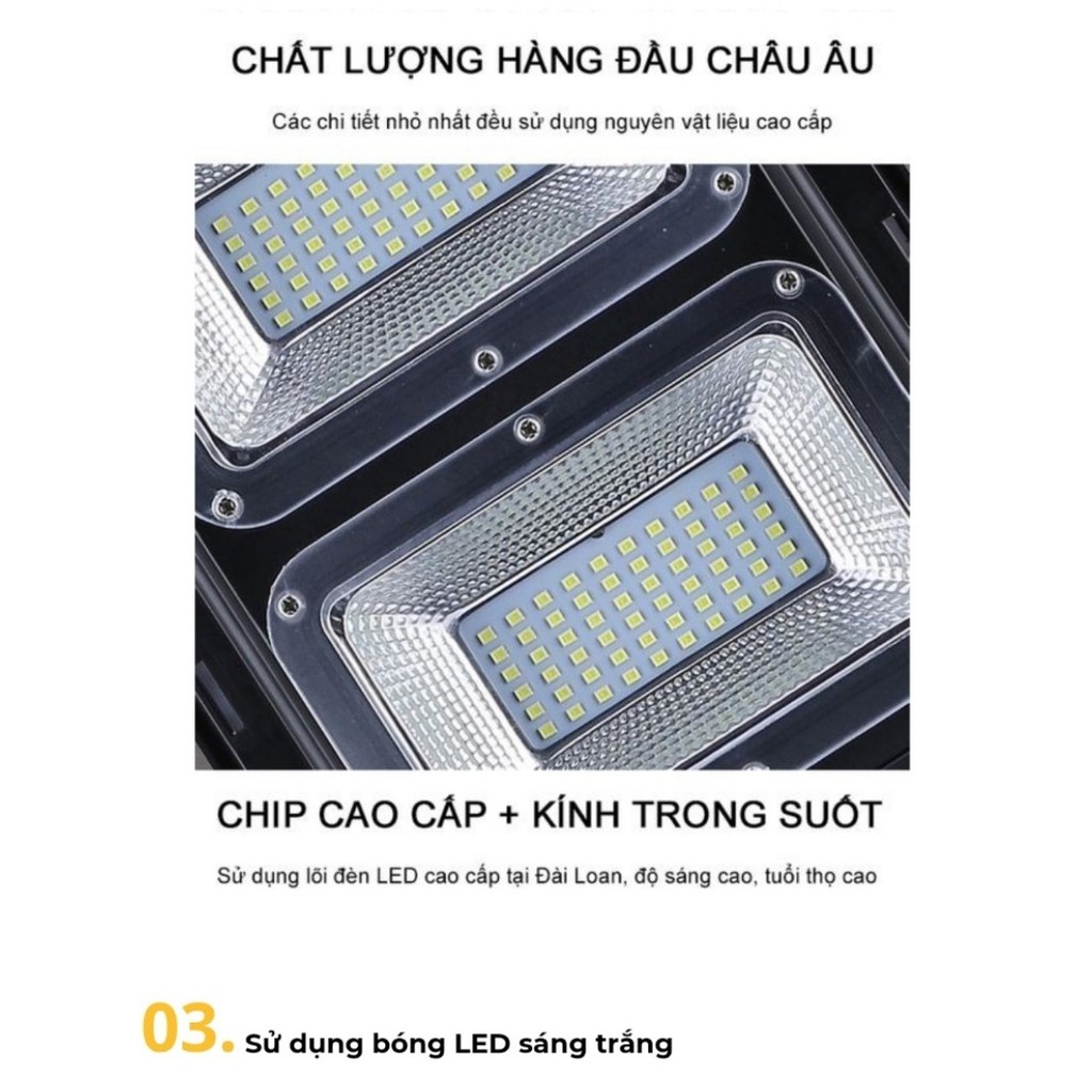 ĐÈN NĂNG LƯỢNG MẶT TRỜI CHIP SMD,  AS Trắng, Xám, Viền Trắng (20W, 40W, 60W)