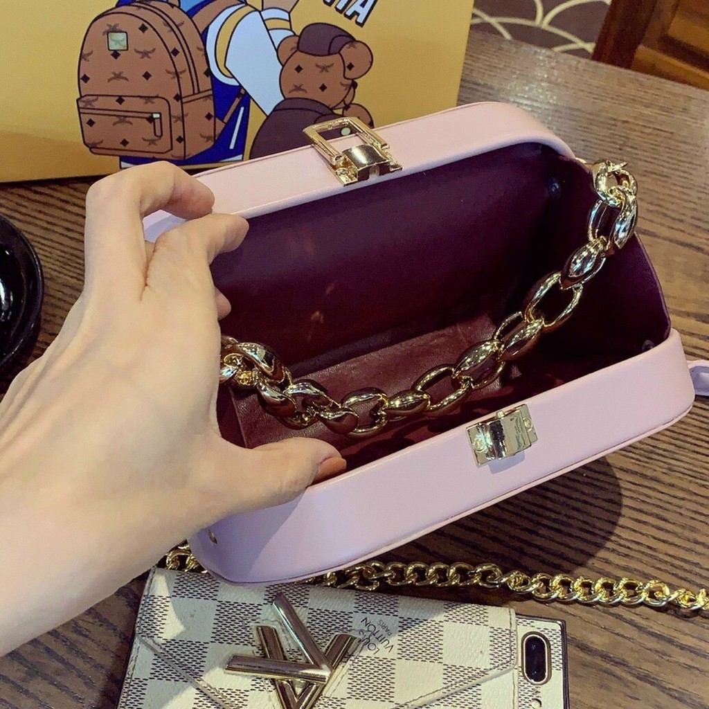Túi gucci hồng cốp phối xích hàng QC