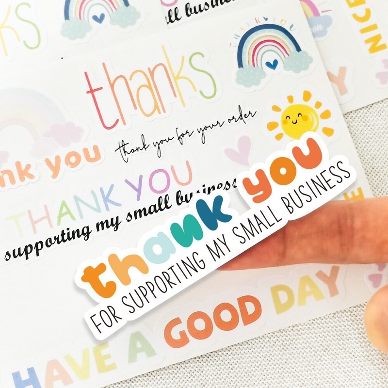 Cuộn 500 tem nhãn dán Sticker Thank you gấu thỏ dễ thương, khích lệ khen thưởng học tập cho bé với họa tiết đáng yêu