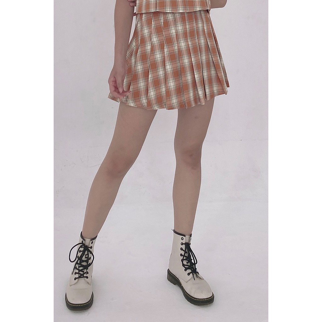 Chân váy chữ A ngắn xòe xếp ly kẻ caro JXW0353 - 92WEAR | BigBuy360 - bigbuy360.vn
