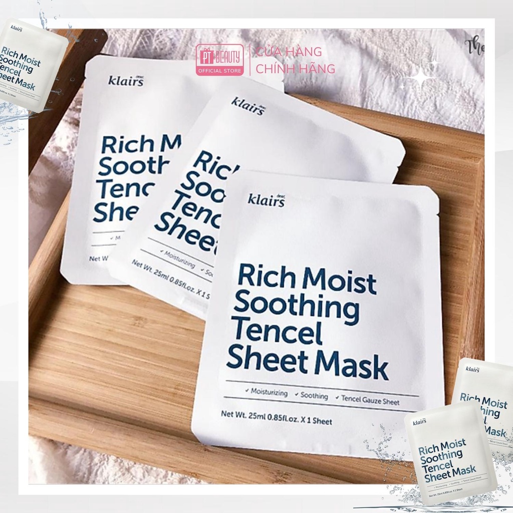 Mặt Nạ Cấp ẩm và Bảo Vệ Da Chuyên Sâu Dear Klairs Rich Moist Soothing Tencel Sheet Mask 25ml