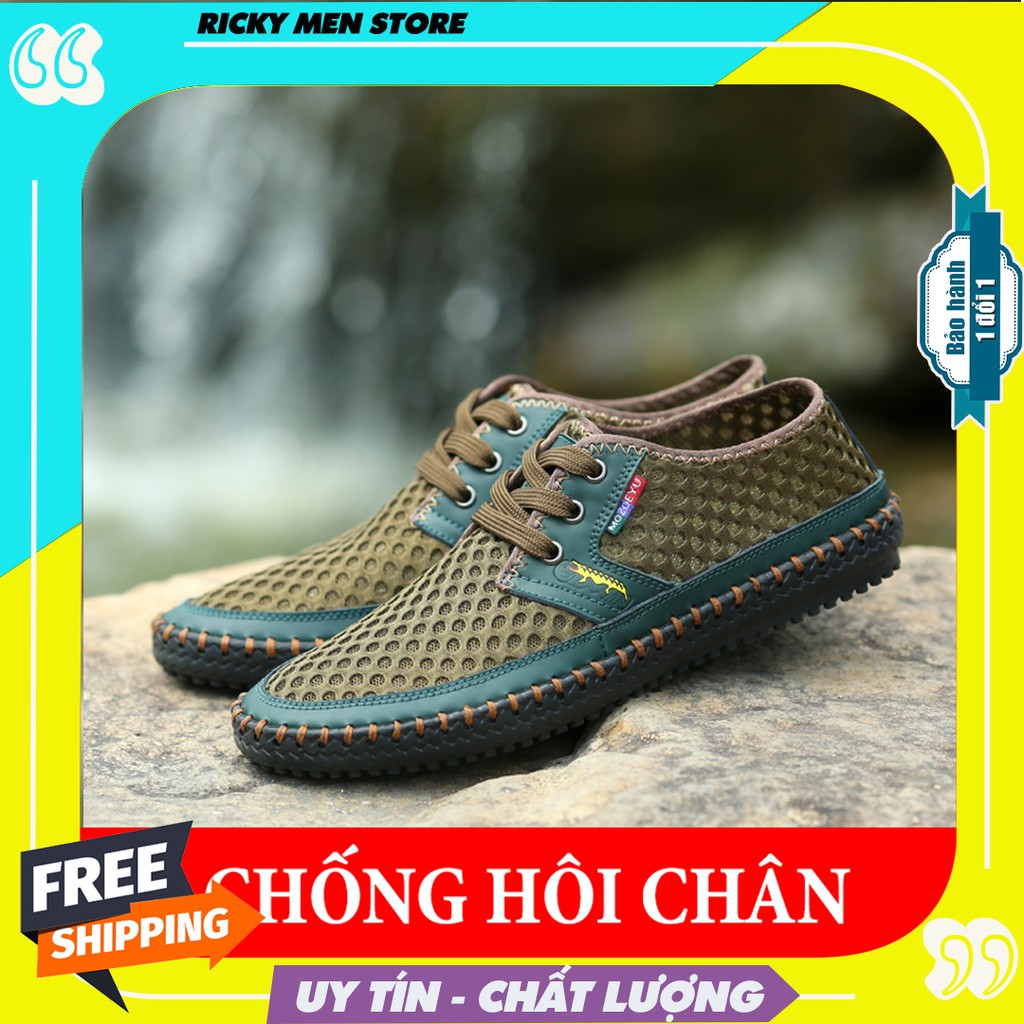Giày đi mưa nam, đi câu cá, vải lưới chịu nước đi thoáng khí mùa hè