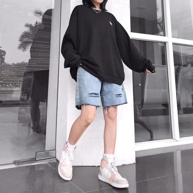 Quần Short Jean Jem Closet Rách Unisex