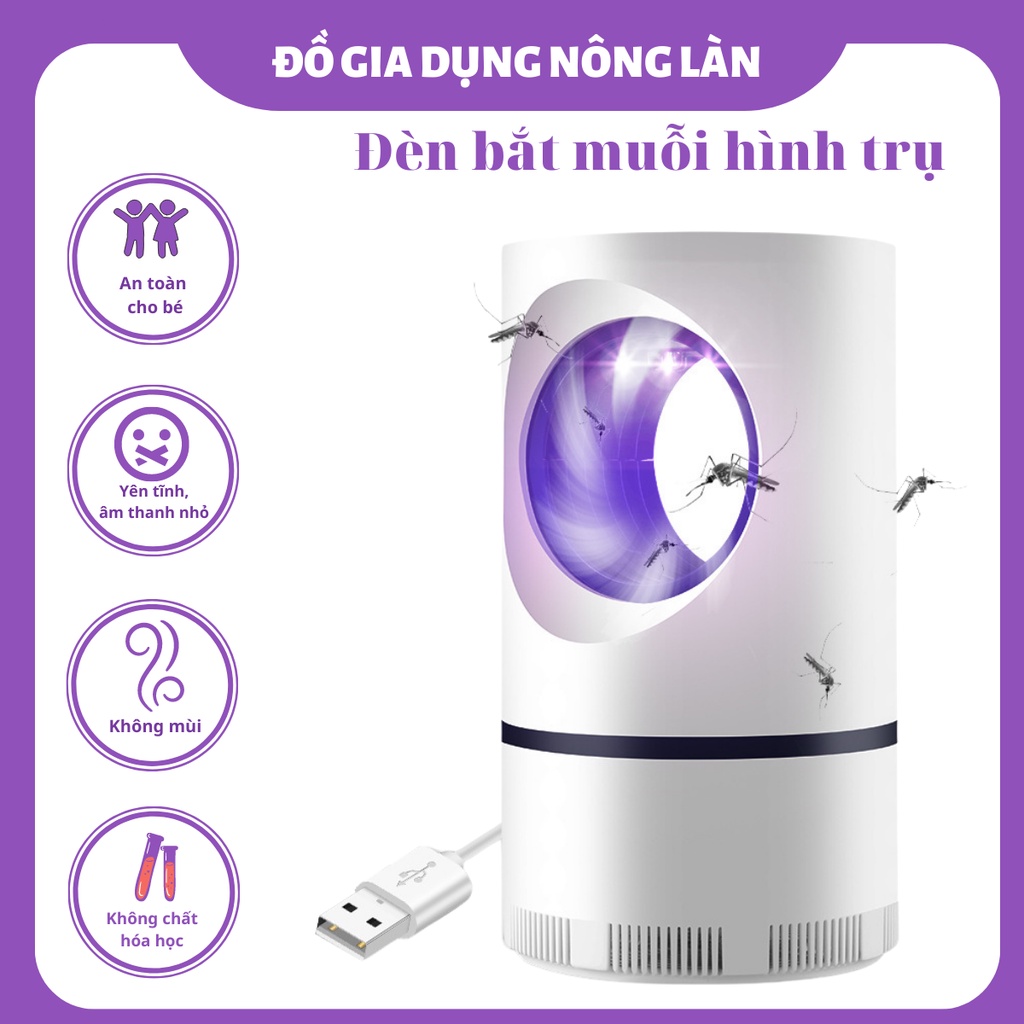Đèn Bắt Muỗi Và Diệt Côn Trùng Thông Minh Mosquito Killing Công Nghệ Đèn LED Dùng Nguồn USB