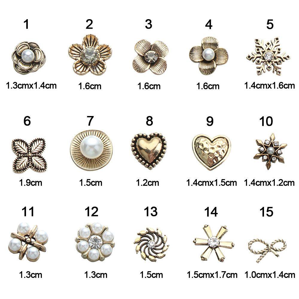 Set 10 Kẹp Tóc Hình Hoa Lấp Lánh Phong Cách Retro