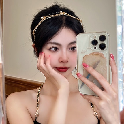 Băng Đô Vải In Hoa Trà Thời Trang Hàn Quốc