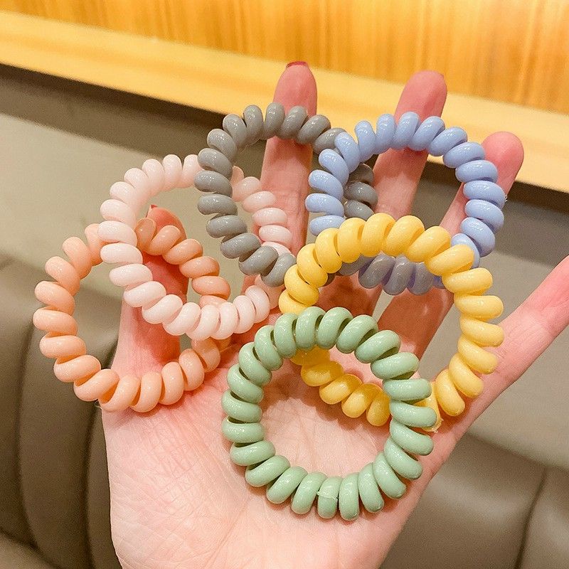 Set 5 Dây Chun Buộc Tóc Lò Xo Siêu Bền Tông Màu Pastel Hàn Quốc