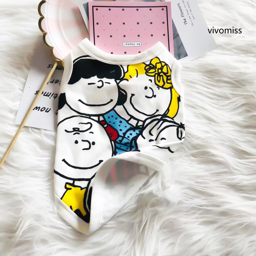 Áo Thun Cộc Tay In Hình Chú Chó Đáng Yêu Cho Thú Cưng