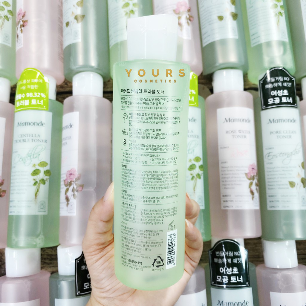 [Auth Hàn] Nước Hoa Hồng Mamonde Ngăn Ngừa Mụn Chiết Xuất Tinh Chất Rau Má Centella Trouble Toner 250ml