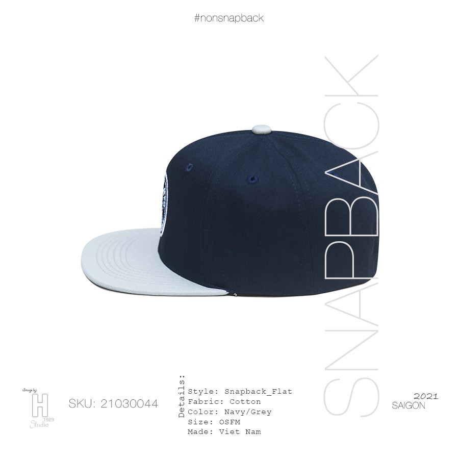 Mũ snapback thời trang nam màu xanh vành da cao cấp logo Brixton hàng chất lượng