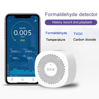 Máy kiểm tra chất lượng không khí nhạy cảm với Formaldehyde TVOC Carbon Dioxide CO2 hỗ trợ điện thoại màn hình APP