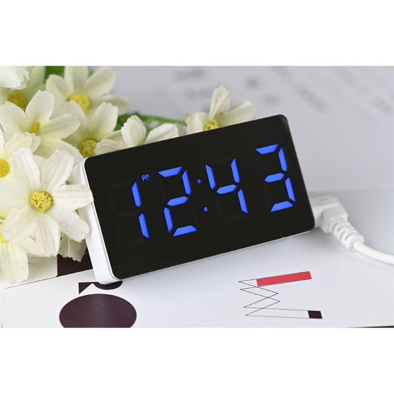 Đồng Hồ Báo Thức Điện Tử Thông Minh Đa Năng Không Gây Tiếng Ồn Có Đèn LED Hiển Thị Nhiệt Độ