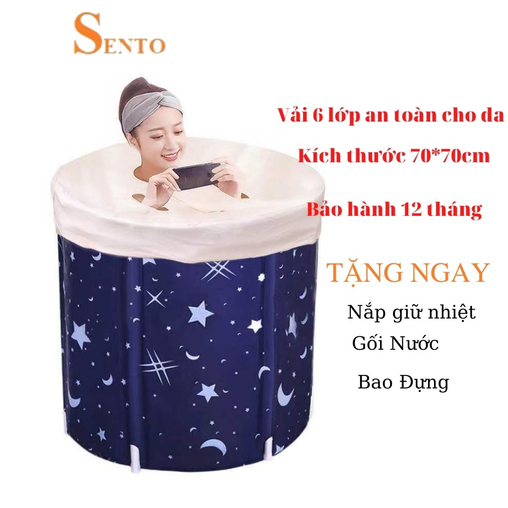 Bồn Tắm Gấp Gọn 6 Lớp Cao Cấp Cách Nhiệt 4 Giờ, Chống Thấm Tốt - Bảo Hành 12 Tháng