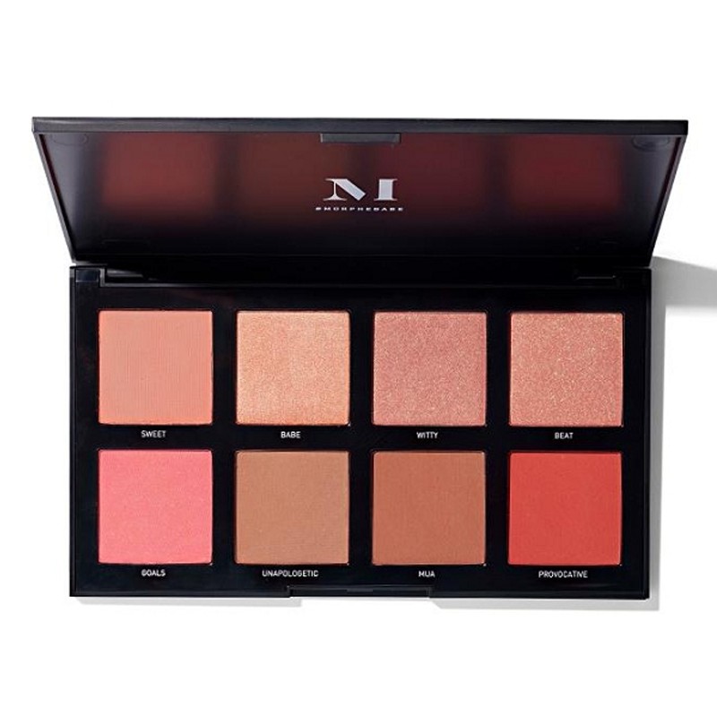 Bảng má hồng Morphe 8W phấn mỏng mịn độ bám lên đến nhiều giờ liền gồm 8 ô phấn vừa lì vừa nhũ