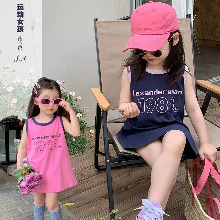 [Babycat] Hàng Có Sẵn Đầm Thun Thể Thao Không Tay Dáng Suông Mùa Hè Phong Cách Hàn Quốc Nhật Bản Mới Phù Hợp Với Bé Gái