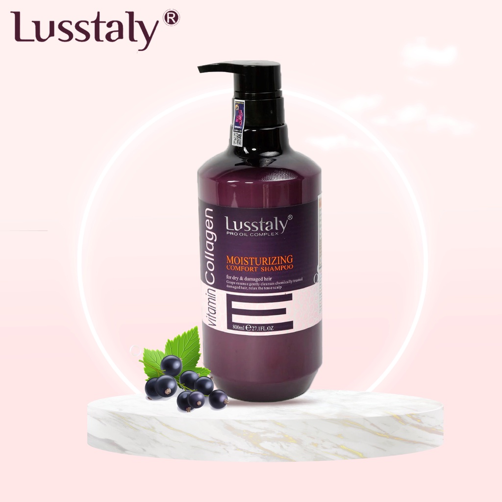 Lẻ Dầu gội Lusstaly Collagen Vitamin E 800ml,Dầu gội Lusstaly siêu mềm mượt,ngăn ngừa gãy rụng