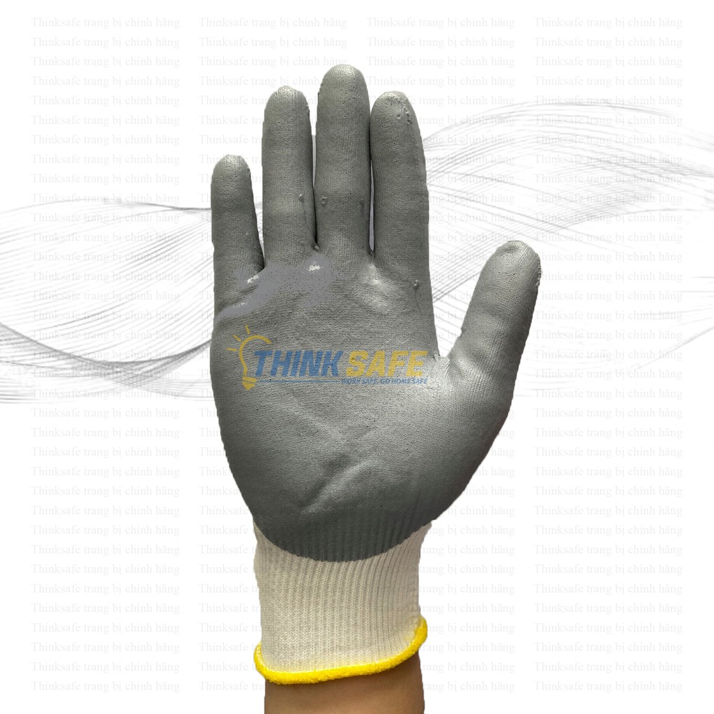 Găng tay đa dụng Hyflex ANSELL 11-800  phủ Nitrile dầy, ôm khít tay, chống bám dầu mỡ (trắng xám) - Thinksafe