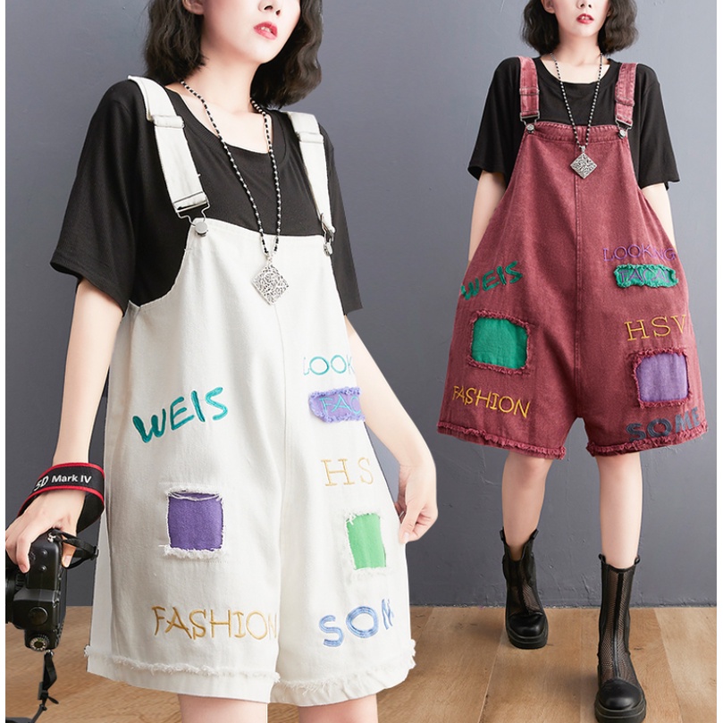 A260 Yếm bigsize freesize thời trang dáng short form rộng thoải mái