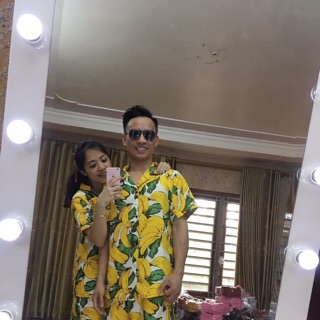 Bộ chuối trắng đi biển mặc nhóm có size