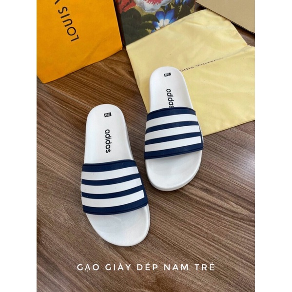 Dép nam adidas nam quai ngang đế cao su chữ hàng 11 . dép thể thao kèm hôp