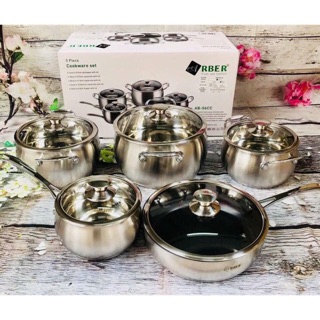 🌼🌼🌼 BỘ 5 NỒI CHẢO ARBER CAO CẤP CHÍNH HÃNG ĐỨC AB06CC