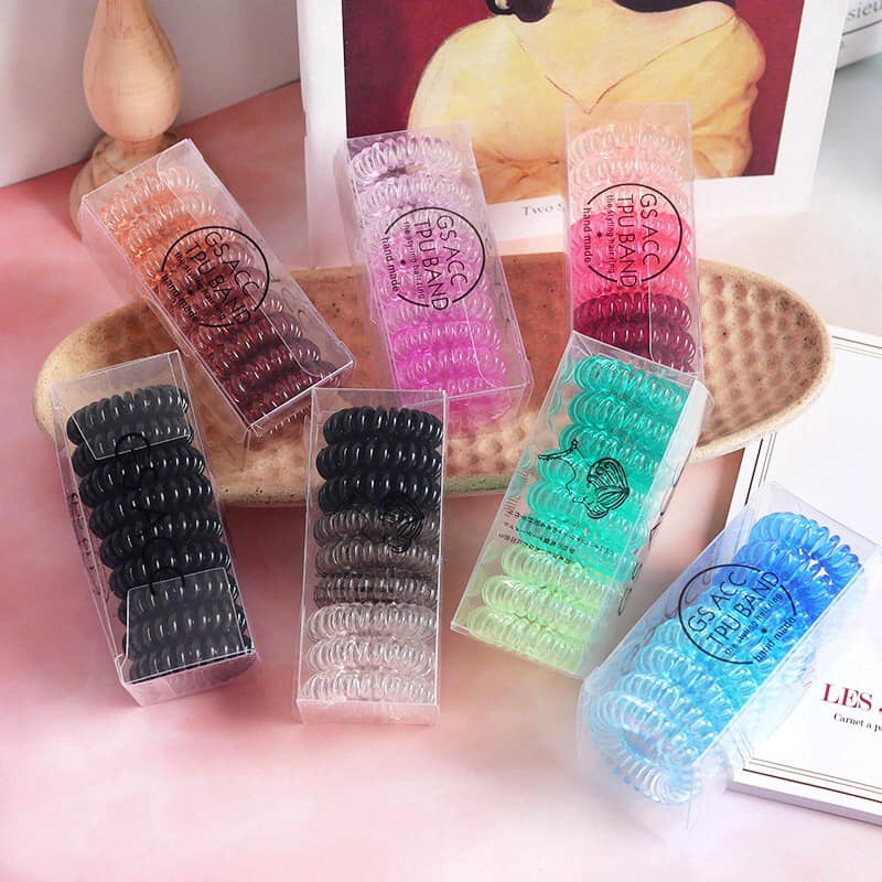 Set 3 BUỘC TÓC XOẮN lò xo tiện lợi - Nhiều màu/ chun buộc tóc nhựa