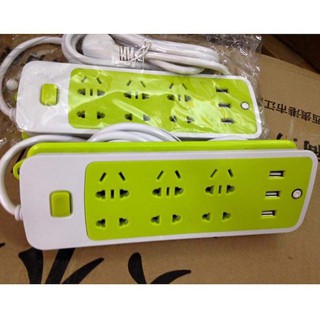 Ổ Cắm Điện Đa Năng USB Xanh