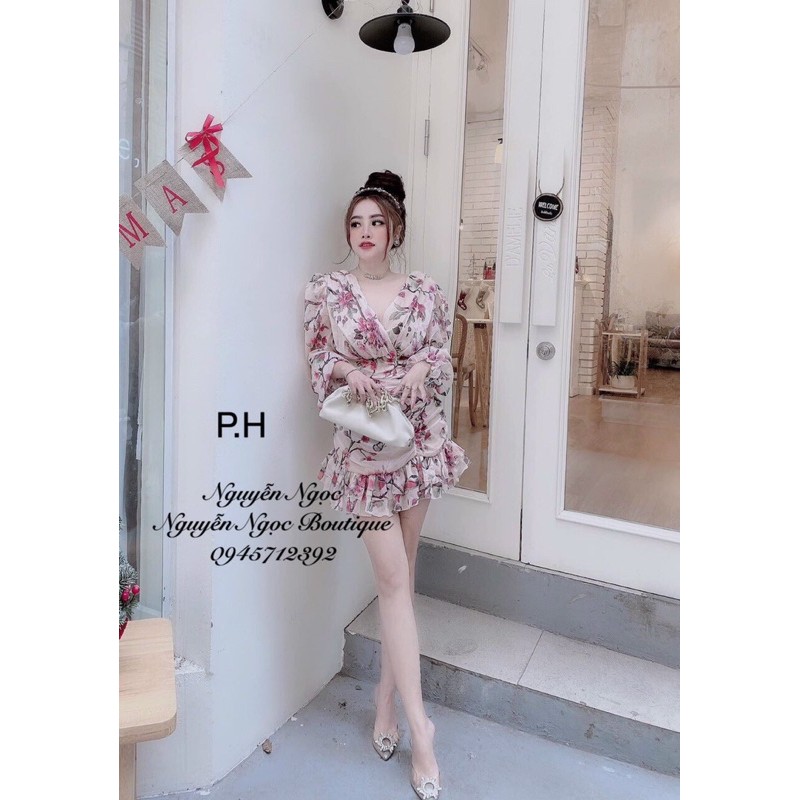 VÁY HOA ĐUÔI CÁ ÔM BODY